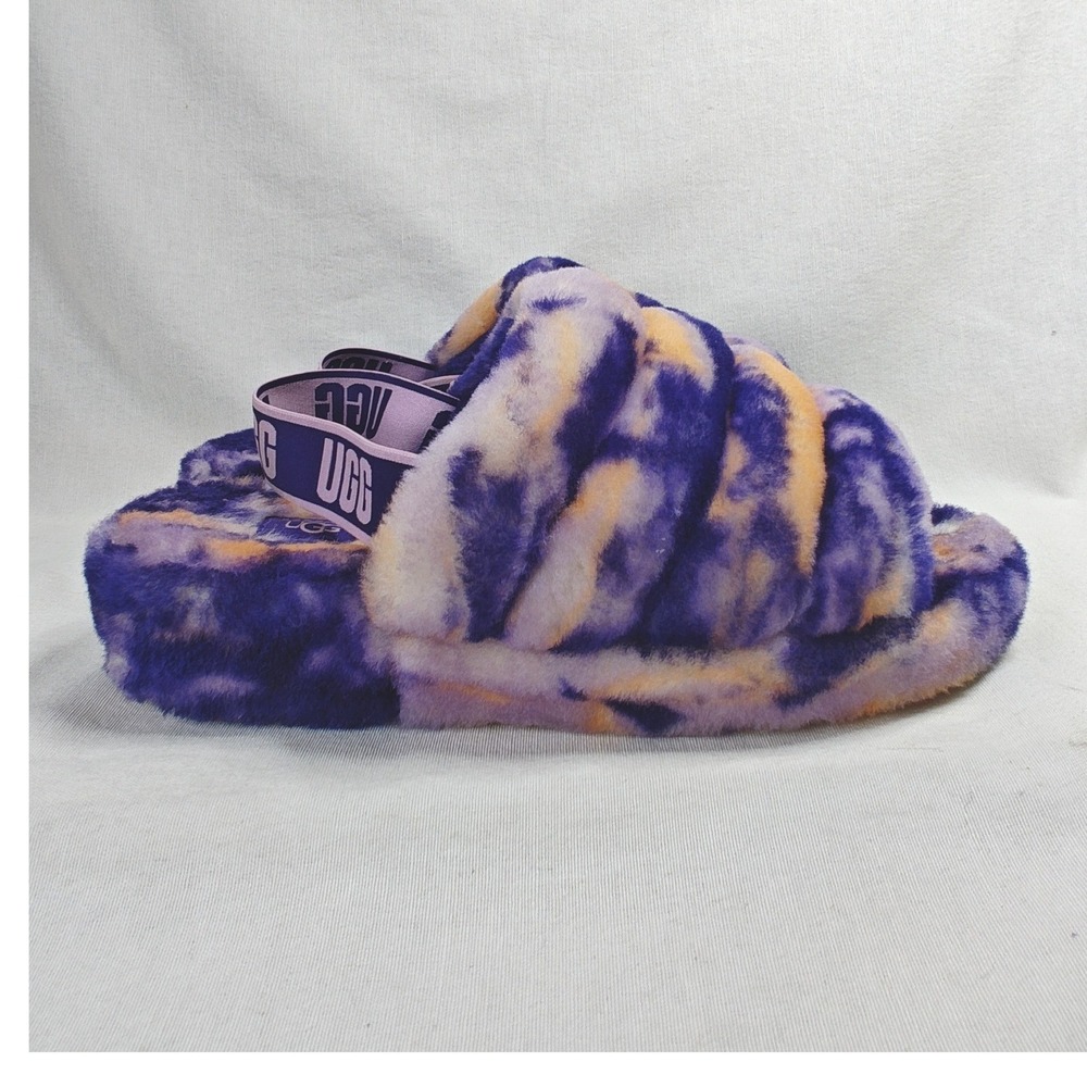UGG Fluff Yeah Slide Slipper 11 Purple Orange Marble Violet Night Sandals 42 - Picture 3 of 11